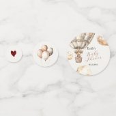 Boho Teddy Bear Luchtballonwolken Baby shower Confetti (Voorkanten)