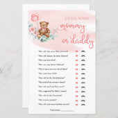 Boho Teddy Bear Mam of Dad Baby Game (Voorkant / Achterkant)