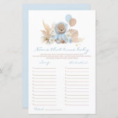 Boho Teddy Bear noemt dat Tune Baby shower (Voorkant / Achterkant)