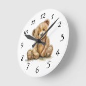 Boho Teddy Bear Nursery Horloge murale (Angle)