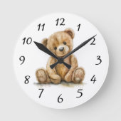 Boho Teddy Bear Nursery Horloge murale (Recto)