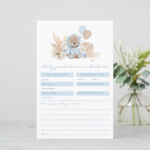 Boho Teddy Bear Predications and Advice Kaart Game