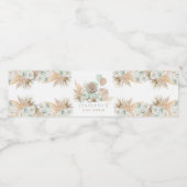 Boho Teddy Bear Sage Green Baby shower Party Waterfles Etiket (Enkel label)