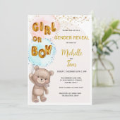 Boho Teddy Bear Sexe Reveillez Invitation (Debout devant)