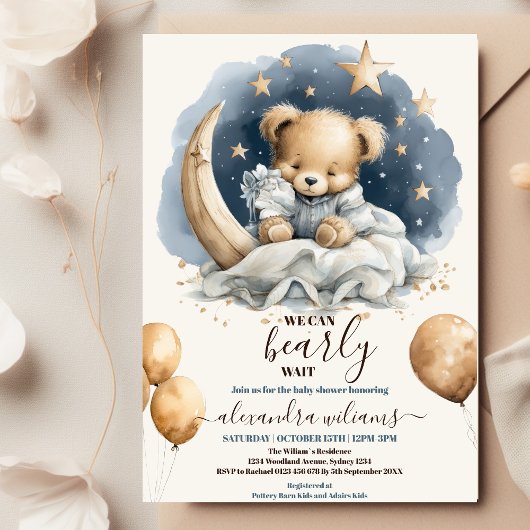 Boho Teddy Bear we kunnen Baby shower afwachten Kaart