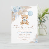 Boho Teddy Bear we kunnen het Baby shower van een Kaart (Staand voorkant)