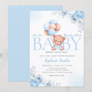 Boho Teddy Bear we kunnen wachten op Baby shower I Kaart