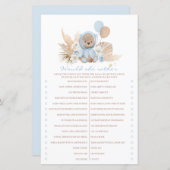 Boho Teddy Bear zou ze een beetje Baby shower spel (Voorkant / Achterkant)