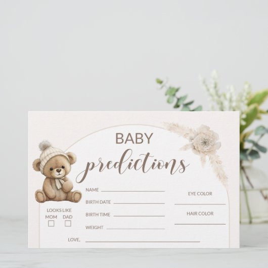 Boho teddy voorspelt het baby shower briefpapier (Staand voorkant)