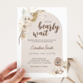 Boho Teddybeer Baby Shower Kaart