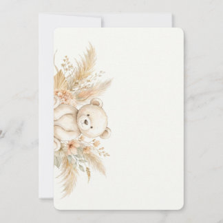 Boho Teddybeer Baby Shower Uitnodiging Neutraal Wa