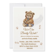 Boho Teddybeer "We kunnen nauwelijks wachten" Baby