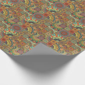 Boho tegels: kleurrijk patchwork naadloos patroon cadeaupapier (Hoek)