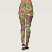 Boho tegels: kleurrijk patchwork naadloos patroon leggings (Achterkant)