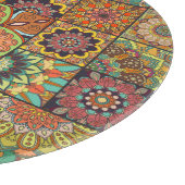 Boho tegels: kleurrijk patchwork naadloos patroon snijplank (Hoek)