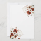 Boho Teracotta Floral Wedding Kaart (Achterkant)