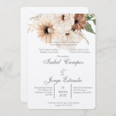 Boho terracota bruiloft kaart (Voorkant / Achterkant)