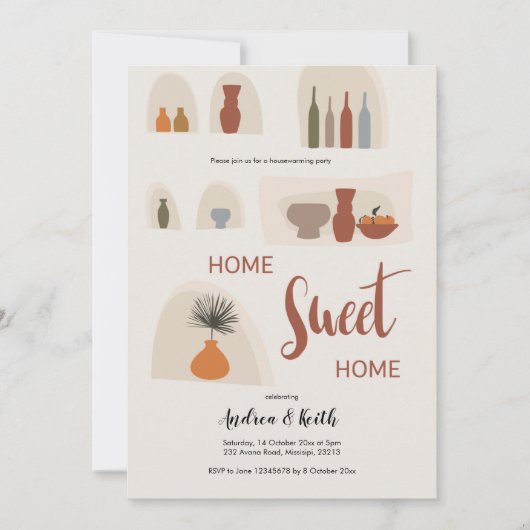 Boho Terracota House Party Invitation (Devant)