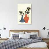 Boho Terracota Pots, met grote afwerking Canvas Afdruk (Insitu (Slaapkamer))