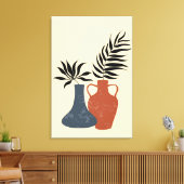 Boho Terracota Pots, met grote afwerking Canvas Afdruk (Insitu (Woonkamer))