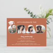 Boho terracotta 3 afstuderen met fotoscript kaart (Staand voorkant)