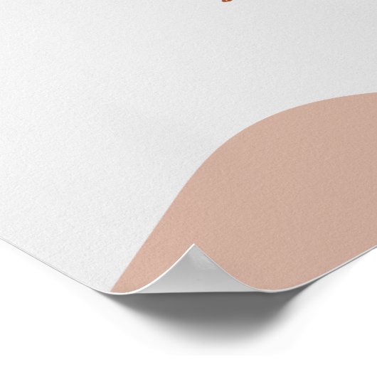 Boho Terracotta Abstract Hallo Baby shower Welkom Poster (Hoek)