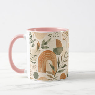 Boho Terracotta Abstracte Ochtendkoffiemok Cadeau Mok