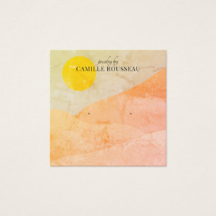 Boho Terracotta Abstracte woestijnjuwelen Vierkante Visitekaartjes