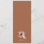Boho Terracotta Afdrukbare Bloemen Bruiloft Menu K Kaart (Achterkant)