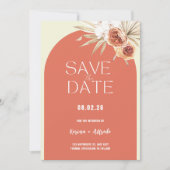 Boho Terracotta Arch Floral Save the Date Template (Devant)