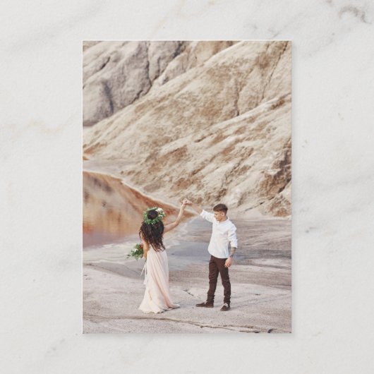 Boho Terracotta Arch & Foto QR Code Bruiloft RSVP Informatiekaartje (Achterkant)