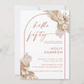 Boho Terracotta Arch Pampas Grass 50th Birthday Kaart (Voorkant)