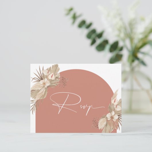 Boho Terracotta Arch Pampas Grass Reminder Briefkaart (Staand voorkant)