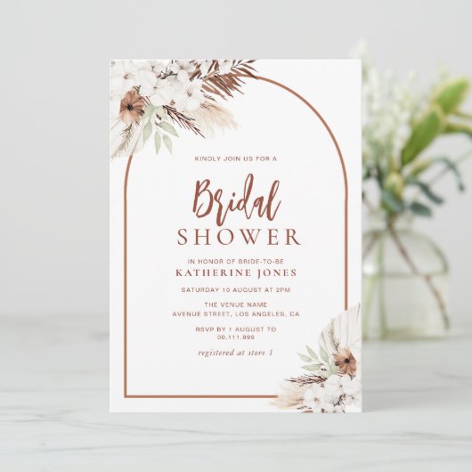 boho terracotta arche nuptiale invitation douche (Debout devant)