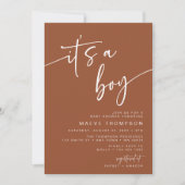 Boho Terracotta Baby shower Invitation C'est un ga (Devant)