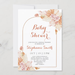 Boho Terracotta Baby shower Uitnodiging