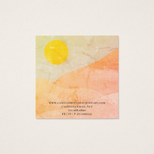 Boho Terracotta Bijoux Abstraite du désert (Dos)