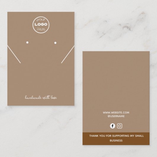 Boho Terracotta Bijoux Boucles d'oreilles Carte d' (Devant / Derrière)