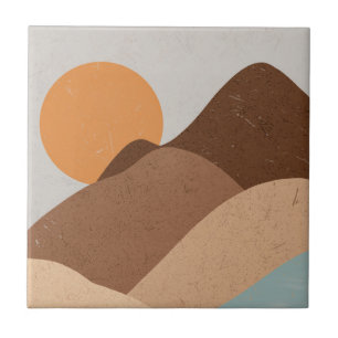 Boho Terracotta Bisque Desert Sun Mountains Tegeltje