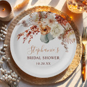Boho Terracotta Bloemen Bruiloft Bridal Shower Papieren Bordje
