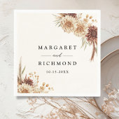 Boho Terracotta  Bloemen Huwelijk Servet