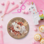 Boho Terracotta Bloemenfeest Papieren Bordje (Feest)