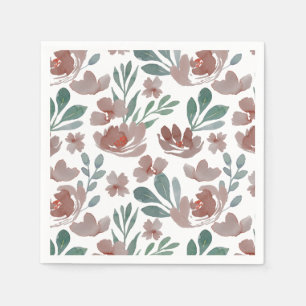 Boho Terracotta Bloemenpatroon Bruiloft Servet