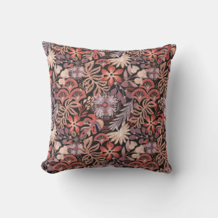 Boho Terracotta Bloemmotief Kussen