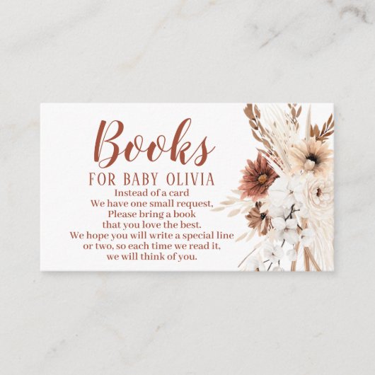 Boho Terracotta Boeken voor de Kaart van de Baby (Voorkant)