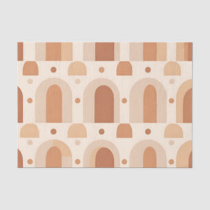 Boho Terracotta Boog Naadloos Patroon Tissuepapier