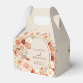 Boho terracotta bordeaux bloemeneucalyptus goud bedankdoosjes (Achterkant)