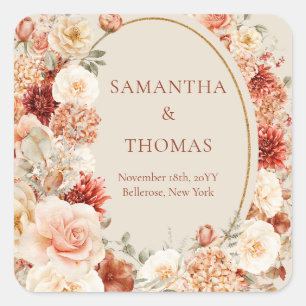 Boho terracotta bordeaux bloemeneucalyptus sticker