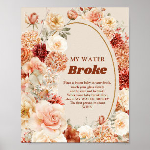 Boho terracotta bordeaux roest Mijn Water Broke sp Poster