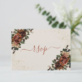 Boho Terracotta Botanical Floral Gold RSVP (Staand voorkant)